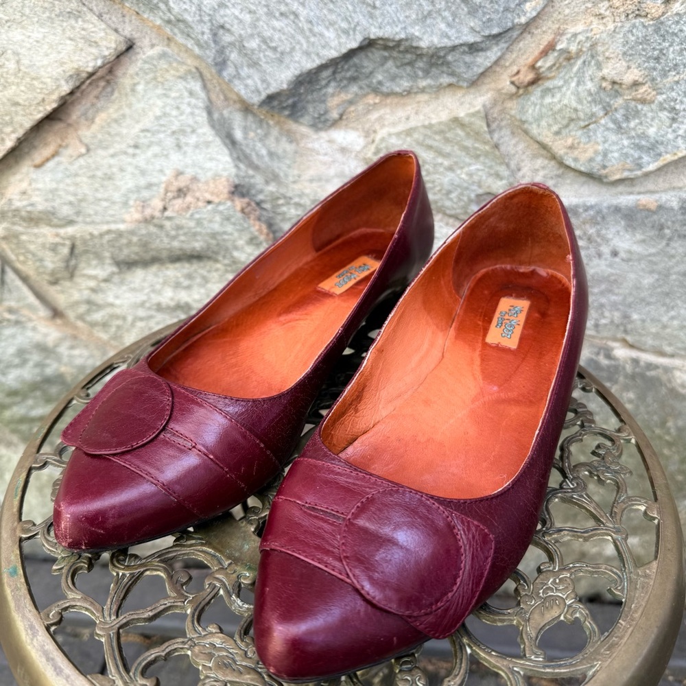 Miz Mooz Deep Red Leather Loafers - Picture 2 of 9